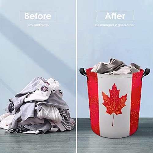 Kanada Akçaağaç Bayrağı çamaşır sepeti Katlanabilir çamaşır Sepeti çamaşır kutusu saklama çantası Kolları ile