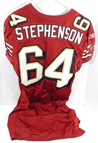 2003 San Francisco 49ers Stephenson 64 Oyunu Yayınlandı Kırmızı Forma 48 DP28811-İmzasız NFL Oyunu Kullanılmış Formalar