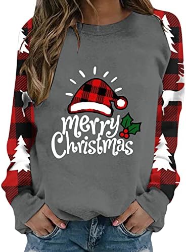 Noel Tatili Tişörtü Kadınlar için Rahat Grafik Tişörtü Sevimli Santa Gnome Buffalo Ekose Ren Geyiği Gömlek