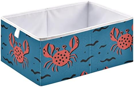 CaTaKu Yengeçler Deniz Yaşamı Küp eşya kutuları Organizasyon için, Dikdörtgen Kumaş Saklama Küpleri Dolap eşya kutuları