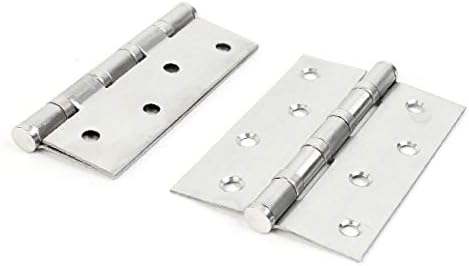 X-DREE 2 Adet Paslanmaz Çelik boru boru Dolap Kapısı kapı menteşesi Gümüş Ton 10.2 cm Uzunluğunda (2 piezas de acero