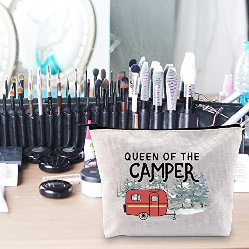 POFULL Kamp Hediye Kraliçesi Camper RV hediye kesesi Su Geçirmez Seyahat Kozmetik Çantası Kadınlar için (Kraliçesi