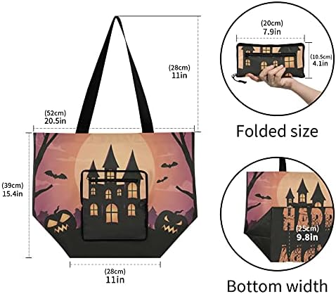 Korkunç Kabak Cadılar Bayramı Katlanabilir kol çantası Çanta Kullanımlık alışveriş çantası Ağır Okul Çantası alışveriş