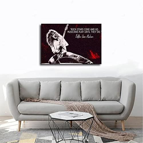 Ünlü Gitarist Efsanevi Eddie Van Halen Edward Lodewijk Van Halen Yıldız Posteri Tuval Poster Duvar sanat dekoru Baskı