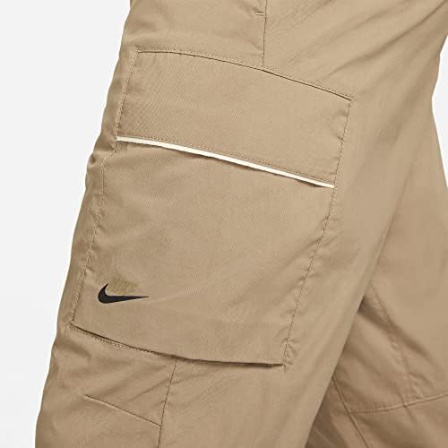 Nike Spor Stil Essentials erkek Dokuma Çizgisiz Kargo Pantolon, Sandal Ağacı/Yelken / Buz Gümüş, 36