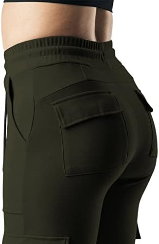 RbCulf Bayan Pantolon Artı Boyutu Yüksek Bel Ince Sweatpant Elastik Bel Dize Yan Cep Yoga Tayt Çalışma Spor Pantolon