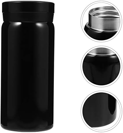 UPKOCH dış su şişesi 5 adet yalıtımlı: Su seyahat kullanımlık yalıtım çelik siyah ısı kapaklı soğuk fincan paslanmaz
