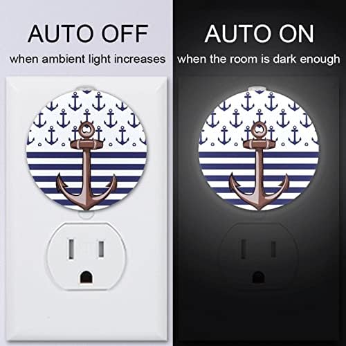 2 Paket Plug-in Gece Lambası LED Gece Lambası Alacakaranlıktan Şafağa Sensörü Çocuk Odası, Kreş, Mutfak, Koridor Çapa