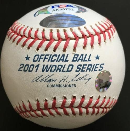 Yogi Berra ve Rudy Giuliani, 2001 WS Beyzbol, MLB, Steiner, PSA COA İmzalı Beyzbol Toplarını İmzaladı
