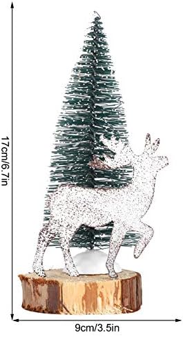 Küçük Çam Süsleri, Noel Serisi Simülasyon çam Ağacı, Ren Geyiği Retro Ahşap ve Demir İşi Süslemeleri, Çam Ağacı ve