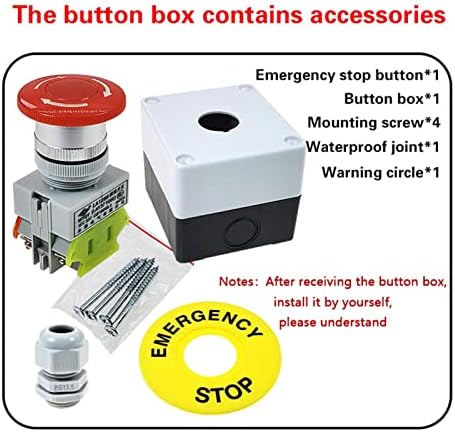 PCGV Acil Durdurma basmalı düğme anahtarı Kutusu ile 22mm 1 NO 1 NC 10A 660v Su Geçirmez Kutu El Düğmesi Patlamaya