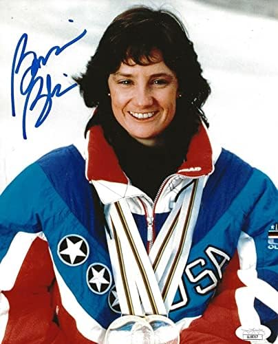 Bonnie Blair ABD Sürat Pateni imzalı 8x10 fotoğraf Olimpik Altın imzalı 6 JSA İmzalı Spor Fotoğrafları
