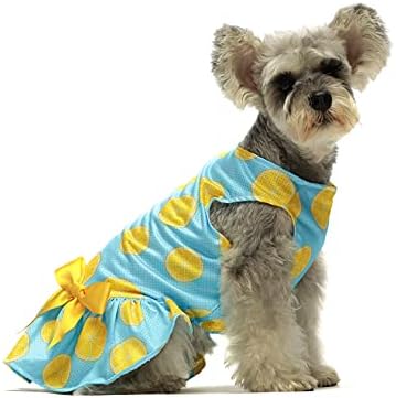 Fitwarm Limon Yaz Köpek Elbise Köpek Giysileri Doggie Sundress evcil hayvan yeleği Kedi Giyim Su Teal Mavi Büyük