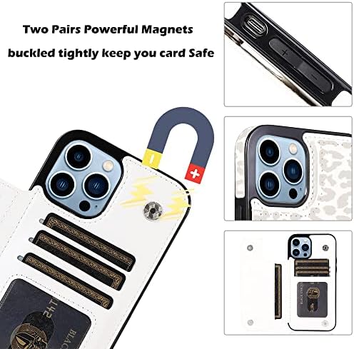 uCOLOR Flip deri cüzdan Kılıf kart tutucu ile Uyumlu iPhone13 Pro Max 13 PM 6.7 Kadın ve Kız kart tutucu Kickstand
