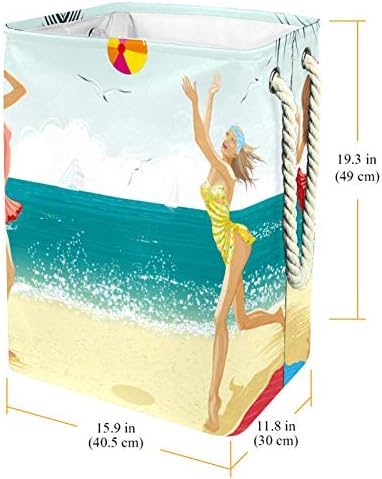 DEYYA Kadın plaj voleybolu Desen çamaşır sepetleri Sepet Uzun Boylu Sağlam Katlanabilir Yetişkin Çocuklar için Genç