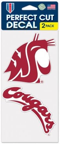 Washington State Cougars 4 x 8 Kalıp Kesim Çıkartması (İki Ayrı - 4x 4 Çıkartma)