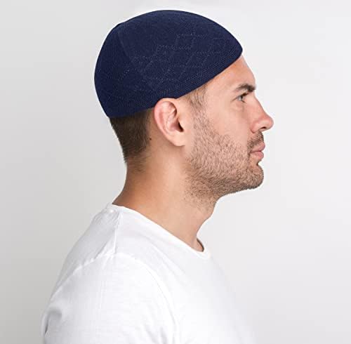 EİD İslam Örme Kufi Şapkalar Erkekler için Topi Namaz Şapka tığ işi şapka Taqiyah Takke Kafatası Bere Müslümanlar
