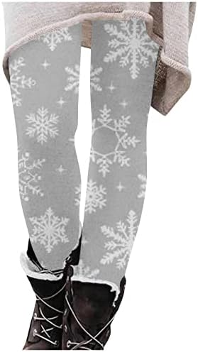 XXBR Noel Yoga Tayt Kadınlar için, Sıkı Yüksek Belli egzersiz pantolonları Noel Ekose Baskı 2022 Kış Yoga Pantolon
