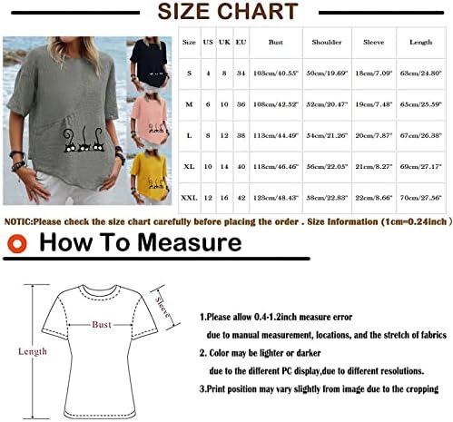 NOKMOPO Yaz Üstleri Kadınlar için Moda 2022 Kısa Kollu Pamuklu ve Keten Rahat Baskı T-Shirt Bluz