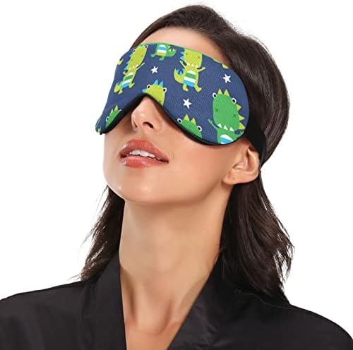 Yeşil Dinozor Nefes Uyku Gözler Maske, Serin Duygu Göz Uyku Kapak için Yaz Dinlenme, elastik Konturlu Körü Körüne