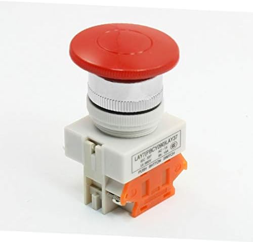 Yeni Lon0167 Ui 660V Ith 10A Kırmızı Anlık Mantar 2 Pin basmalı düğme anahtarı SPST(Ui 660 ν Ith 10A Rot Anlık Mantar