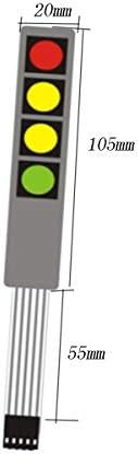 2 adet 4 Anahtarı membran takımı Anahtarı DIY Klavye Kırmızı / Sarı / Yeşil uttons PET Kontrol Paneli SwitchDouble