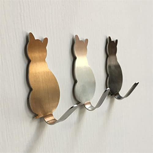 JKYYDS 2 adet Kedi Desen Kendinden Yapışkanlı Kanca Depolama Tutucu Banyo Mutfak Askısı Duvara Asılı Kapı Giysi Havlu