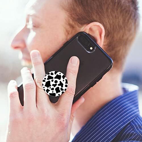 MOKKİ 4 Paket / Katlanabilir Parmak cep telefonu standı, akıllı Telefon için tutamak-Gül Altın Leopar Baskı İnek İnek