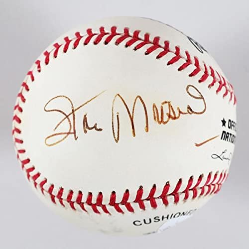 Kardinal HOFers Beyzbol (5) Stan Musial, Enos Slaughter vb.İmzaladı. - COA JSA - İmzalı Beyzbol Topları