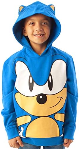 Sonic Kirpi Hoodie Erkek Karakter 3D Kulaklar çocuğun Çocuklar Mavi kapüşonlu süveter