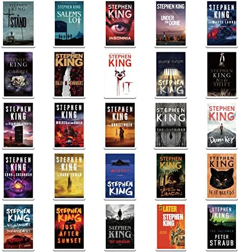 50 Adet Yetişkin için Stephen King kitap Çıkartmaları tam Koleksiyonu, Su Şişesi Çıkartmaları Su geçirmez Vinil Hidroflask