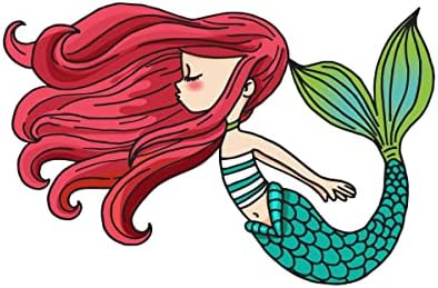Süt Kupa Tasarımları Sevimli Bakım Ücretsiz Redhead Fildişi Tenli Mermaid 9 inç Tam Renkli Vinil Çıkartması