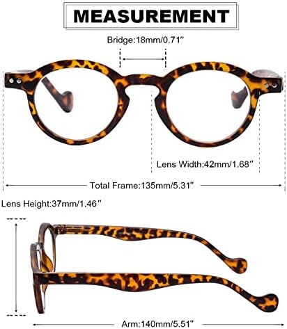 5 Paket okuma gözlüğü Erkekler Kadınlar Retro Yuvarlak yaylı menteşeler Hafif Okuyucular