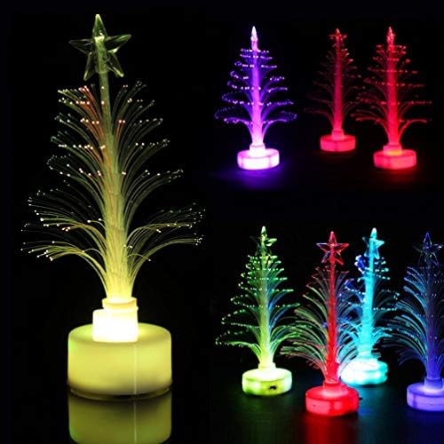 Happyyami yılbaşı dekoru 3 adet Fiber Optik Yılbaşı Ağacı Renkli Yapay Tatil Yılbaşı Ağacı Noel Partisi Dekorasyon