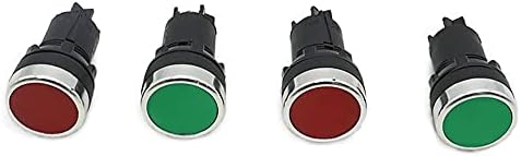 TPUOTI 22mm Anlık Kendinden Dinlenme Elektrik basmalı düğme anahtarı Yeşil Kırmızı 1NO 1NC 3 Pins Vida Terminalleri