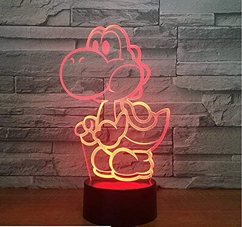 Lifme Yoshi 3D Led USB Lamba Karikatür Oyunu Şekil Süper Mario Akrilik Yenilik Noel Aydınlatma Hediye RGB Dokunmatik