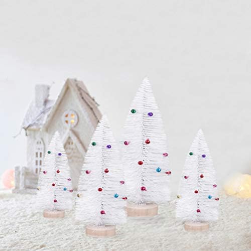 IMIKEYA Mini Sisal Ağacı Kar Buzlu Minyatür Noel Ağacı Yapay şişe fırçası Çam Ağaçları 15cm 3 adet DIY Mikro Manzara