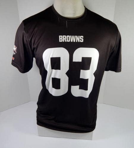 Cleveland Browns 83 Oyun Kullanılan Kahverengi Uygulama Egzersiz Gömlek Forması L DP45231-İmzasız NFL Oyun Kullanılan