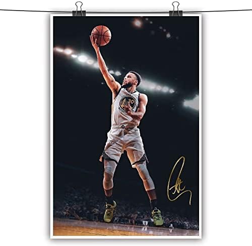 priman Stephen Curry Poster 12x18 inç(30x45 cm) çerçevesiz Tuval Resimleri Motivasyon Ve Serin Basketbol Yıldızı Duvar