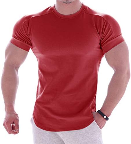 Kısa kollu erkek t-shirtü Yumuşak Hafif Düz T Shirt Crewneck Tees Gömlek Casual Temel Yaz Gömme Spor Üst