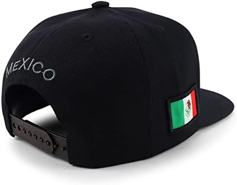 Trendy Giyim Mağazası Meksika Şehirleri Dairesel Logo İşlemeli Flatbill Snapback Beyzbol Şapkası