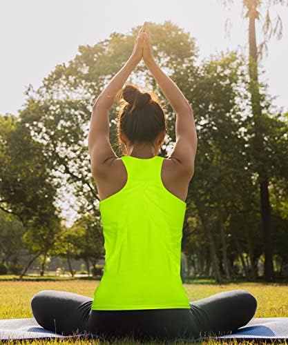 Neon Atletik Tankı Üstleri Kadın Kolsuz Racerback Gömlek Riley Bayan Spor Yoga Koşu Egzersiz Üst