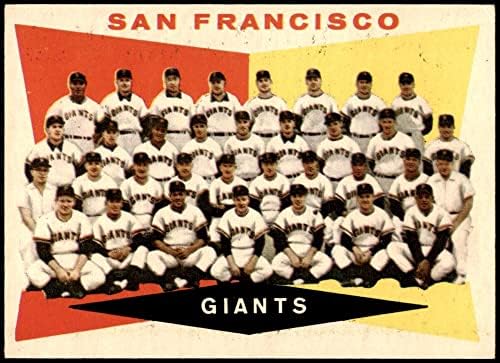 1960 Topps 151 Giants Takım Kontrol Listesi San Francisco Giants (Beyzbol Kartı) ESKİ / MT Giants