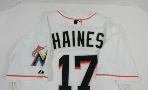 Miami Marlins Andy Haines 17 Oyun Kullanılmış Beyaz Forma DP13784 - Oyun Kullanılmış MLB Formaları