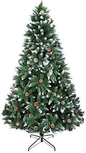 NC Çam Kozalağı Noel Ağacı 7ft PVC Sivri Sprey Beyaz (1400 Şube)