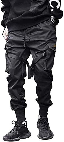 DIYAGO Kargo Pantolon Erkekler için Moda Rahat Şık Rahat Pantolon Çok Cepler Jogger Hip Hop Düzenli Fit Pantolon Pantolon