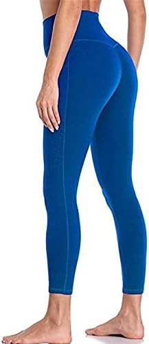 Bayan Yüksek Bel Egzersiz Tayt Spor Eğitimi Koşu Uzun Pantolon Yoga Katı Yoga cep Pantolon egzersiz pantolonları Tayt