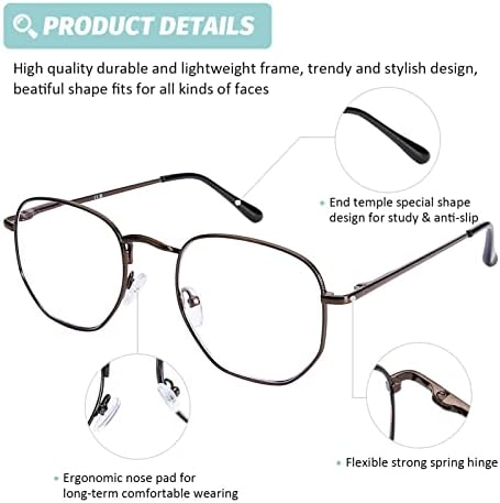 DOOVıC 3 paketi moda Metal çerçeve okuma gözlüğü mavi ışık engelleme Anti göz yorgunluğu bahar menteşe bilgisayar