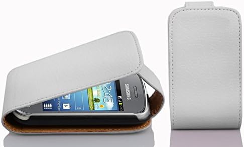 Kar Beyazında Samsung Galaxy Pocket NEO ile Uyumlu Cadorabo Kılıfı-Yapılandırılmış Suni Deriden Yapılmış Flip Tarzı
