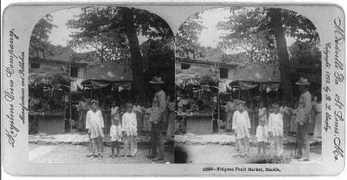 HistoricalFindings Fotoğraf: Manila, Filipin Adaları: Filipinli Meyve Pazarı, c1899, Erkek, Çocuk, Fotoğraf